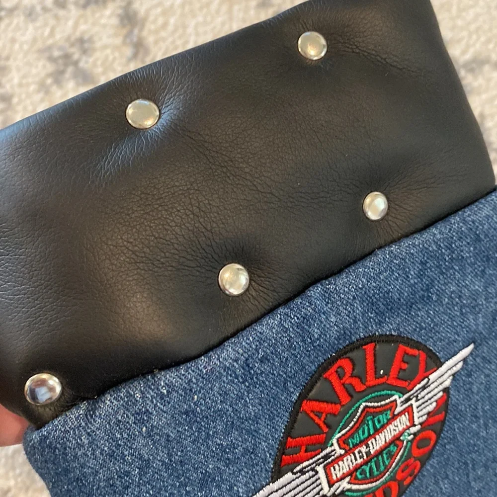 Harley Davidson Denim Christmas Stocking Chain Hanger